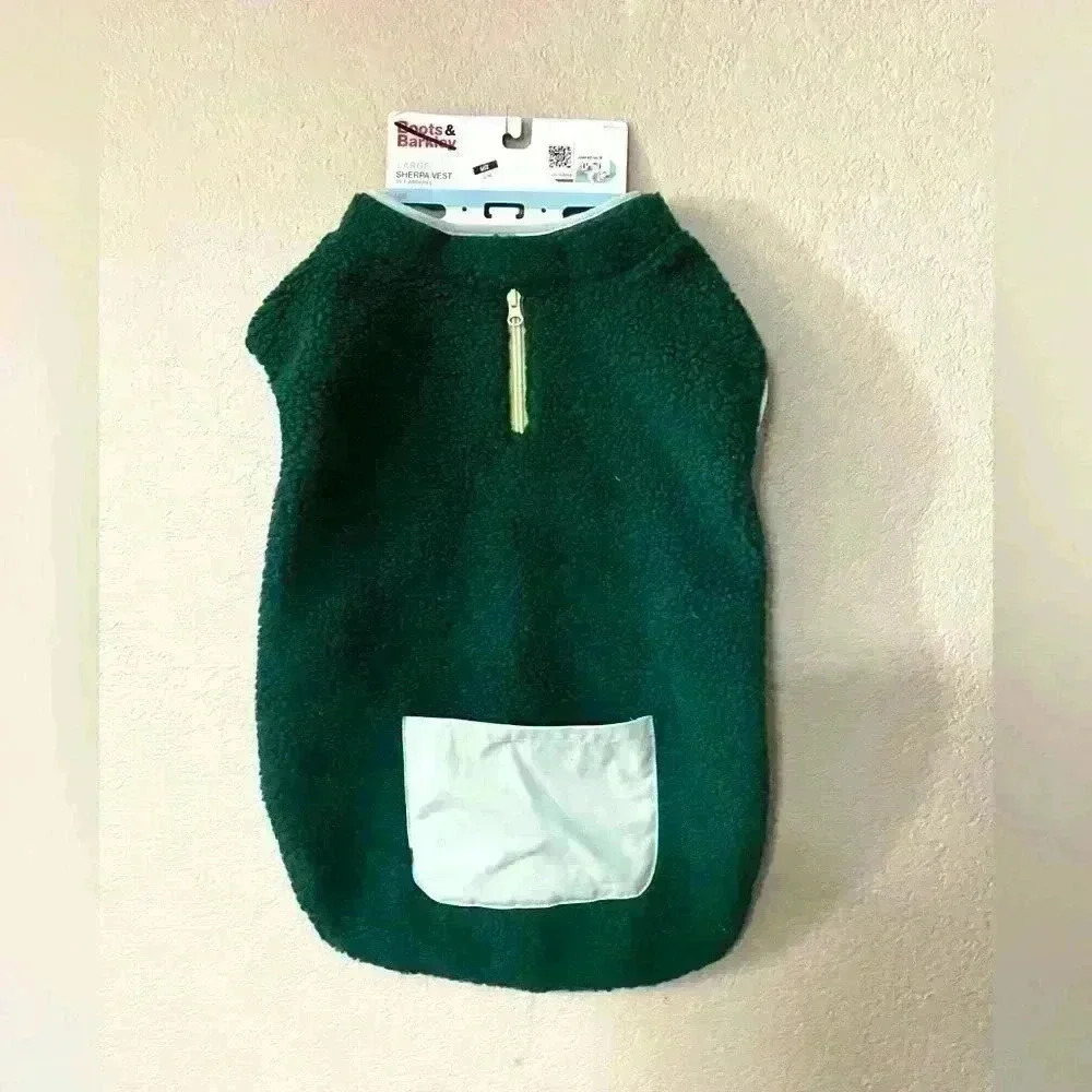 Boots And Barkley Dog Sherpa Vest Large Green For Medium Breeds NWT - Picture 5 of 5